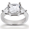 Trillion and Princess Cut Prong Set Diamond Engagement Ring (1.00 ct. t.w.)