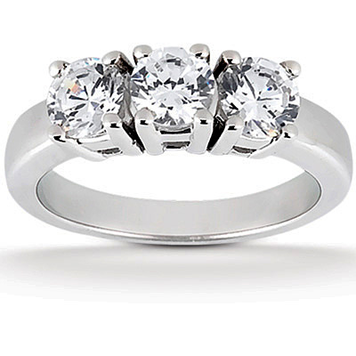 Classic Basket Three Stone Prong Set Diamond Ring (0.75 ct.tw.)