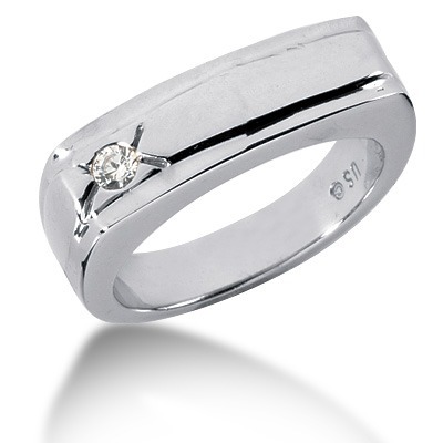 0.10 ct. Round Cut Solitaire Diamond Men's Ring