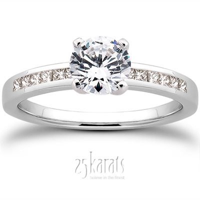 Channel Set Petite Diamond Engagement Ring (0.14 ct. t.w..)