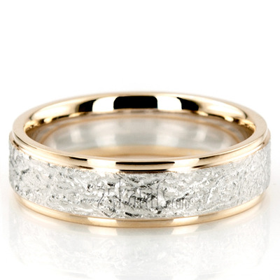 Rough Two-Tone Basic Designer Wedding Band