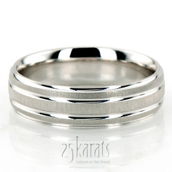 Chic Brushed Basic Carved Wedding Ring