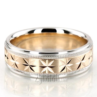 Compass Star Basic Design Wedding Ring 