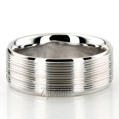 Finely Grooved Basic Wedding Band