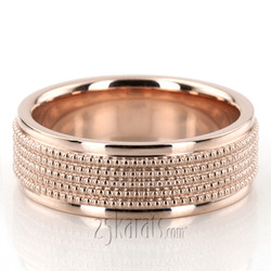 Beaded Design Modern Wedding Band