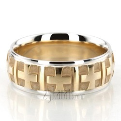 Fine Cross Religious Wedding Ring 
