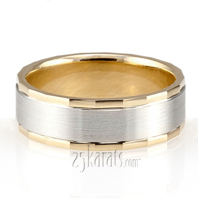 Fine Angular Edge Wedding Ring 