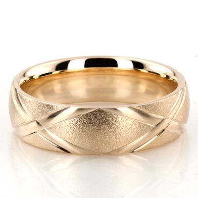 X Cut Designer Wedding Band