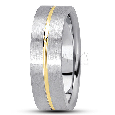 Sturdy Flat Carved Design Wedding Ring