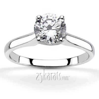 Cathedral Style Solitaire Diamond Engagement Ring