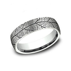 Benchmark 6.5mm Comfort Fit Leaf Pattern Design Band