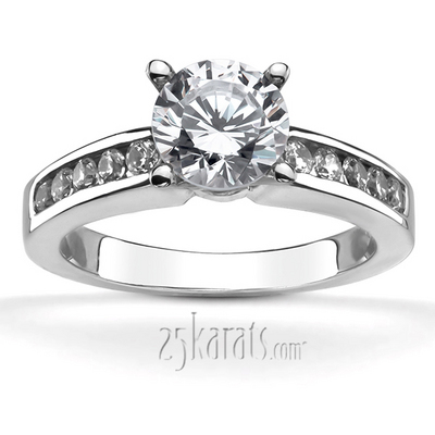 Classic Round Cut Channel Set Diamond Bridal Ring (0.30ct. tw. )