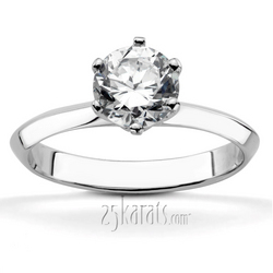 Designer Knife Edge Solitaire Engagement Ring 