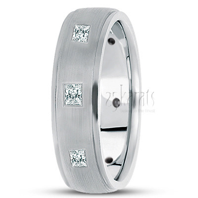 Step Edge Diamond Wedding Ring