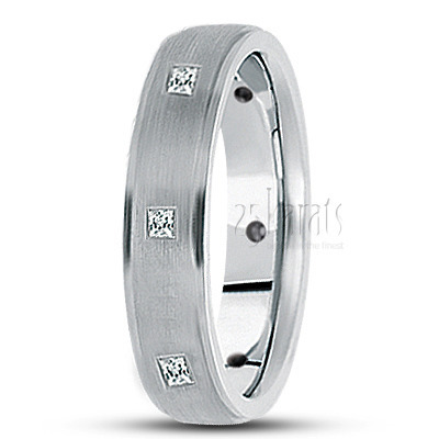 Step Edge Diamond Wedding Band