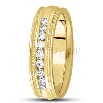 Channel Set Diamond Wedding Band