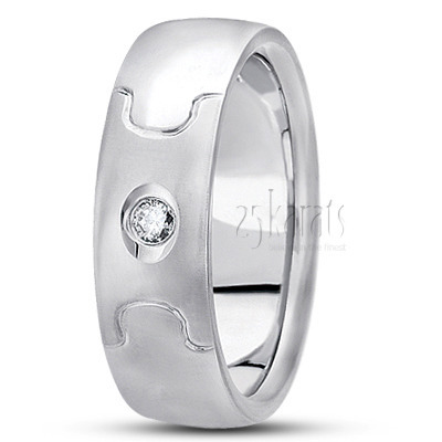 Puzzle Cut Diamond Wedding Band