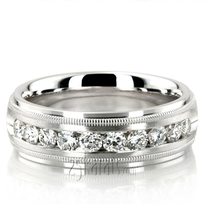 Milgrain Channel Set Diamond Wedding Ring (0.70 ct.tw)