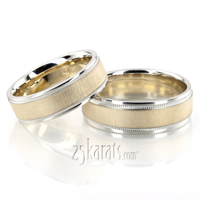 Flawless Milgrain Basic Designer Wedding Band Set