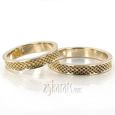 Celtic Knot Wedding Band Set