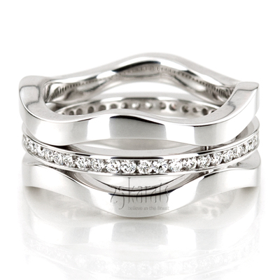 Curved Diamond Wedding Band