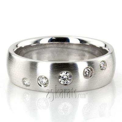 Low Dome Diamond Wedding Band