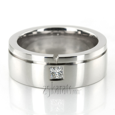 Single Step Edge Diamond Wedding Band