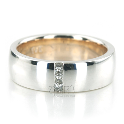 Color Duo Contemporary Princess Cut Diamond Wedding Band