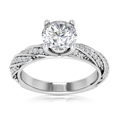 Modern Shared Prong Diamond Engagement Ring 0.34ct