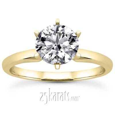 Round Cut 6-Prong Classic Solitaire Engagement Ring 