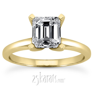 Emerald Cut Solitaire Engagement Ring 