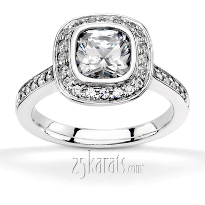 Cushioned Bezel Center Pave Engagement (0.43 ct. tw.)