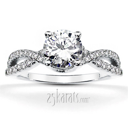 Infinity Shank Micro Pave Set Diamond Engagement Ring (1/2 ct. t.w.)