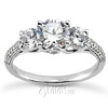 Elegant Three-Stone Micro-Pave Engagement Ring (0.84ct)