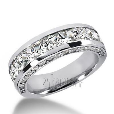 Beautiful Round & Princesss Cut Wedding Band (3.28 ct.tw)