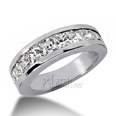 Channel Set Princesss Cut Diamond Wedding Band (2.37 ct.tw)