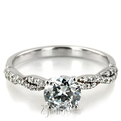 Infinity Style Twisted Shank Petite Diamond Engagement Ring (1/4 ct. t.w.)
