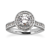 Diamond Arch Halo Round Engagement Ring (0.50ct Center)