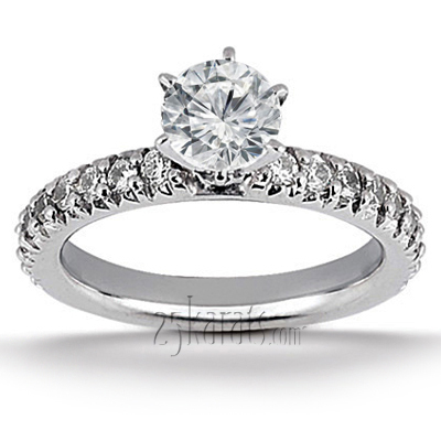 Round Shared Prong Set Diamond Bridal Ring (0.54 ct. tw.)