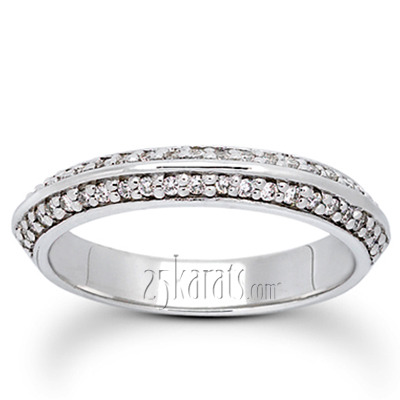 Double Row Pave Set Round Diamond Bridal Ring