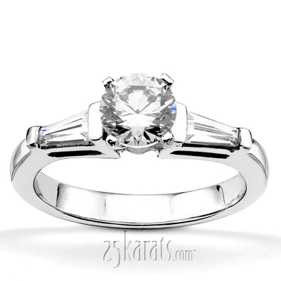 Baguette Cut Bar Set Diamond Bridal Ring (0.44 ct. tw.)