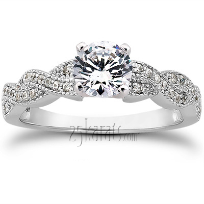 Pave Set Diamond Bridal Ring (0.24 ct.tw.)