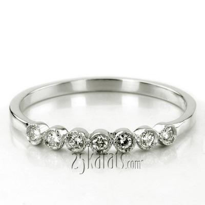 Seven Stone Bezel Set Diamond Wedding Ring (0.10 ct. t.w)