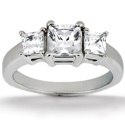 Shared Prong 3-Stone Diamond Engagement Ring (6X6mm)
