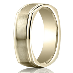 Benchmark 7mm Comfort-Fit Satin-Finished Four-Sided Carved Design Band