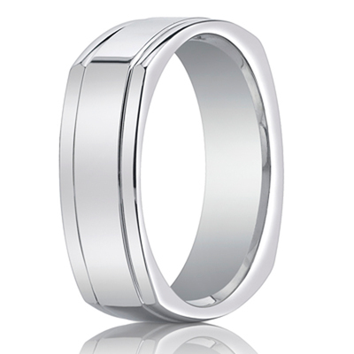 Benchmark 7mm Comfort-Fit High Polished Four-Sided Carved Design Band