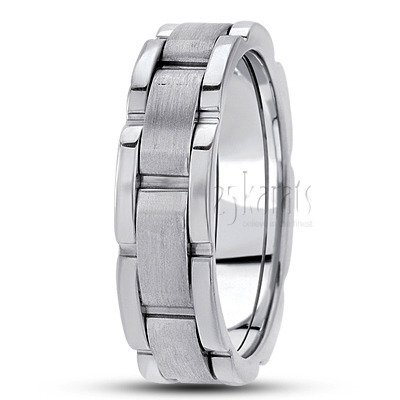 Elegant Satin Finish Fancy Designer Wedding Band 