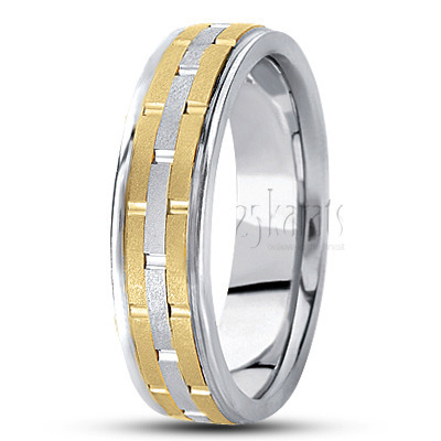 Trendy Stone Finish Carved Design Wedding Band 