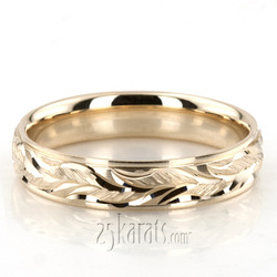 Floral Carved Fancy Wedding Ring