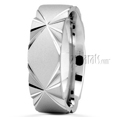 Symmetrical Triangle Cut Wedding Band